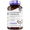 Multivitaminas y Minerales - 365 Comprimidos Veganos - Complejo Vitaminico con 26 Esenciales Vitamina D3, C, A, B, E, Yodo, Selenio, Calcio, Hierro, Zinc - Multivitaminico Hombre y Mujer - Nutravita