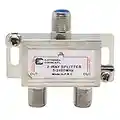 Elettronica Cusano 6233 - Splitter Satellitare 2 Vie, Partitore Antenna Tv da Interno con Connettore F, Splitter Satellitare, Ripartitore Antenna Tv, Partitore Tv Sat, Distributore di Segnale Tv