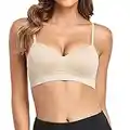 Vertvie Klassische BH Damen ohne Bügel Komfort Push Up Stretch Yoga BH Bralette Gepolstert Everyday Bra Sport BH Wireless Unterwäsche (3XL, 1er Haut)