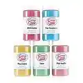 Cotton Candy Express Floss Sugar Variety Pack 5 - 11oz Plastic Jars of Lime, Watermelon, Pina Colada, Blue Raspberry, Pink Vanilla Flossing Sugars. Use with Cotton Candy Express countertop machine