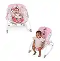 Bright Starts Disney Baby MINNIE MOUSE Infant to Toddler Rocker & Seat with Vibrations and Removable-Toy Bar, 0-30 Months Up to 40 lbs (Forever Besties)