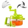 Tenta Kitchen 800ml Hand Crank Manual Food Chopper/Meat Grinder/Vegetable Dicer and Mincer/Fruit Cutter with Egg Separator