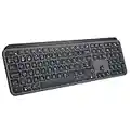 Logitech MX Keys Kabellose Tastatur, Bluetooth & USB-Empfänger, USB-C Anschluss, 5-Monate Akkulaufzeit, Easy-Switch Feature, Tastenbeleuchtung, PC/Mac, UK QWERTY-Layout - Graphit