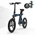 Bicicleta Electrica Plegable, Bicicleta de Montaña con 20'' Tire, Batería de Litio Extraíble de 36 V, Welocidad Máxima 25 km/h Bici Electrica, Alcance hasta 60-100 km, Ebike Hombres Mujeres (Azul)