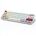 Newmen GM610 - Tastiera da gioco 60% bianca e grigia, con gioco aggiuntivo di keycap, RGB tastiera meccanica senza fili Bluetooth e cablata, upgradeable per Win/Mac/Android,Tastiera Gamer