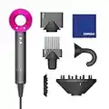 Limited Edition Dyson Supersonic Hair Dryer with ClothZen Cloth – Includes Flyaway Attachment, Styling Concentrator, Diffuser, Gentle Air Attachment & Wide-Tooth Comb – Iron/Fuchsia 1.0 Count