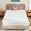 REGOSS Surmatelas en mousse à mémoire de forme en gel de 7,6 cm pour soulager la pression, surmatelas en mousse avec housse amovible en fibre de bambou et fermeture éclair pour lit double