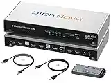 DIGITNOW KVM Switch 2 Monitors 2 Computers, UHD 4K@60Hz KVM Switch HDMI 2 Port, Extended Display KVM Switches with 3 USB Ports, L/R Audio, Remote & Hotkey & Button Switching PC, Support EDID