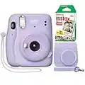 Fujifilm Instax Mini 11 Instant Camera Lilac Purple + Minimate Custom Case + Fuji Instax Film 20 Sheets Twin Pack