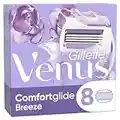 Gillette Venus ComfortGlide Breeze Cuchillas de Afeitar Mujer para Maquinilla de Depilación, Paquete de 8 Cuchillas de Recambio