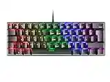 Mars Gaming MK60 Noir, Clavier Gaming Mécanique FRGB, Antighosting, Switch Mécanique Bleu, Langue Français