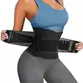 Nebility Women Waist Trainer Trimmer Sauna Sweat Workout Cincher Tummy Control Body Shaper (S, Black)