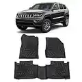 DESLE Jeep Grand Cherokee Floor Mats Compatible for 2014-2023,Full Cover Floor Mats for Jeep Grand Cherokee,Front & Rear Row Floor Liners,All Weather Protection Slush Mat Black 3PCS