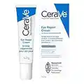 CeraVe EYE CREAM with Hyaluronic Acid for Under Eye Dark circles & Puffiness, Ophthalmologist Tested for Sensitive Eye Area, Fragrance Free, 14.2 Grams