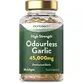 Odourless Garlic 45000mg | 180 Softgel Capsules | High Strength Deodorised Garlic Oil Extract with Allicin | by Horbaach