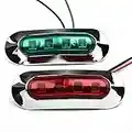 Feegow 2 luces de arco para barco, luces LED rojas y verdes, para barco, kayak, pontón, aeronaves, yates, motos, caza, noche, correr, pesca, 12-24 V