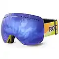 RockBros Lunettes de Ski Lunettes de Neige Dual lentille Lunettes de Ski Snowboard magnétique sphérique antibuée pour Adulte