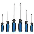 Blue Magnetic Screwdriver Set, 6 Pieces Slotted and Phillips Screwdriver with Ergonomic Comfortable Non-Skid Handle,Permanent Magnetic Tips,Rust Resistant Heavy Duty Craftsman Toolkit