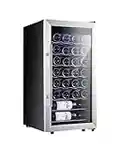 Kalamera Wine Fridge, 28 Bottles Wine Cooler Fridge with Stainless Steel Glass Door, 86L, KRC-28ASS