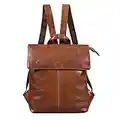 STILORD 'Charlie' Vintage Lederrucksack Braun Mittelgroßer Daypack für Damen Herren 13,3 Zoll Laptop Rucksack aus Echtem Leder, Farbe:Cognac - braun