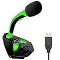 KLIM Voice Microphone à Pied USB pour Ordinateur - Micro de Bureau Professionnel - Microphone de Gamer PC PS4 - Nouvelle Version 2022 - Vert