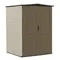 Rubbermaid Medium Vertical Resin Weather Resistant Outdoor Storage Shed, 5 ft. x 4 ft. , Putty/Canteen Brown, for Garden/Backyard/Home/Pool