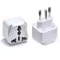 2 PCS UK to Switzerland Plug Adapters Switzerland Power Converter Grounded Universal Travel Adapter 3 Pin Switzerland International Type J Plug for Switzerland Liechtenstein (White)