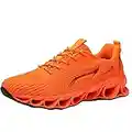 wanhee Men's Sneakers Athletic Sport Running Shoes, Orange, 8.5