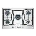 Empava 30 inch Stainless Steel Gas Cooktops 5 Italy Sabaf Sealed Burners Kitchen Stove Top in Stainless Steel