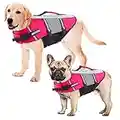 Schwimmweste Hund, Hundschwimmweste Hunde Sicherheitsweste Lifesaver Schwimmtraining Sommerbadebekleidung für Hunde beim Schwimmen, segeln, surfen, sup, Kayak & kanu Fahren, Pink S