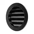 calimaero WSGB Grille Aération Noire 100 mm Grille Murale/Plafond Avec Moustiquaire Alu (Fine 2mm) Grille Ventilation Exterieur, Intérieur/Fonte d'aluminium/Grill Rond