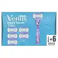 Gillette Venus Swirl, 7 Lamette di Ricambio (da 3 Lame) per Rasoio Donna e 1 Manico, per una Rasatura Morbida, Idratante e Delicata, con Flexiball per Adattarsi alle Curve