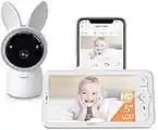 Baby Monitor, Arenti 2K Video Baby Camera with 5" Wireless Display, 360° Remote, Temperature & Humidity Sensor, Sound & Motion Detection, 2 Way Audio, Night Vision