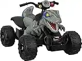 Kids can race into exciting dinosaur adventures in their very own Power Wheels Jurassic World ATV ride-on! Grey Large