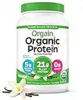 Orgain Organic Vegan Protein Powder, Vanilla Bean - 21g Plant Based Protein, Gluten Free, Dairy Free, Lactose Free, Soy Free, No Sugar Added, Kosher, For Smoothies & Shakes - 2.03lb