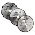 Trend CraftPro Triple Pack of TCT Table Saw Blades, 250mm x 30mm Bore, 48 & 60 & 84 Teeth, Tungsten Carbide Tipped, CSB/250/3PK