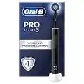 Oral-B Pro 3 Electric Toothbrush with Smart Pressure Sensor, 1 Cross Action Toothbrush Head, 3 Modes with Teeth Whitening, Gifts for Men/Women, 2 Pin UK Plug, 3000, Black