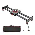 Neewer Mini Binario Slider Dolly Stabilizzatore in Fibra di Carbonio per Fotocamere/Smartphone, 40cm Compatto con 4 Cuscinetti Carica fino a 1kg