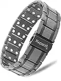 MagnetRX® 3X Strength Titanium Magnetic Bracelet – Magnetic Bracelets for Men – Premium Fold-Over Clasp & Adjustable Length with Sizing Tool (Gunmetal)