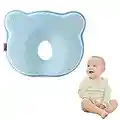 Horolas Baby Head Shaping Pillow, 3D Memory Foam Infant Pillow Newborn Pillow Flat Head Baby Head Shaping Pillow for Baby Bed Stroller Carseat (Blue)