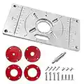 QYQRQF Router Plate, Aluminum Router Table Plate for Woodworking Router Table Insert Plate for Trim Routers Wood Trimming Milling Tools with Accessories (Red）