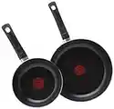 Tefal Aluminium Non-Stick 20cm & 28cm Frying Pan Twin Pack, Black