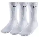 Mens NIKE 3 pair pack white cotton cushioned crew sport socks