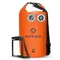 Earth Pak -Waterproof Dry Bag - Roll Top Dry Sack Keeps Gear Dry for Boating, Hiking, Camping and Fishing with Waterproof Phone Case (Orange, 20L)