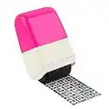 Identity Protection Roller Stamp Wide Rolling Theft Identity Prevention Stamp for Secure Confidential ID Blackout Security, Anti Theft and Privacy Safety (Pink)