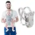 IULONEE Bambini Marsupi Baby Carrier Mani Libere Ergonomico Portabebè Marsupio Neonati Ultraleggero Portare il Bambino per 3-36Mesi Bambino Grigio