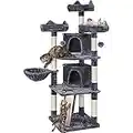 Yaheetech Árbol Rascador para 3-5 Gatos Adultos con 3 Plaraformas Grande Torre para Gatos Rascador de Escalada para Mascota 174 cm