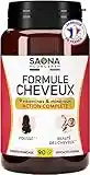 Complément alimentaire Cheveux | Pousse rapide, anti Chute, Force & Beauté des cheveux | Biotine + 8 vitamines & minéraux | Peau et Ongles | 90 gélules - Cure de 3 mois | Produit en France