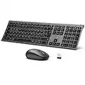 iClever Bluetooth Tastatur und Maus, Wiederaufladbare Dualmodus (Bluetooth 4.2+2.4G) Kabellose Tastatur Maus Set, Extrem-Dünne Multi-Funktionale Tastatur für Mac, iPad, Apple, Andoid, Windows… (Gray)