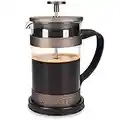 Navaris Caffettiera francese in vetro e acciaio - 600ml french press in acciaio inossidabile bricco e vetro borosilicato - Teiera retro con filtro